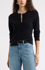 Nordstrom Cashmere Mini Cable Cardigan