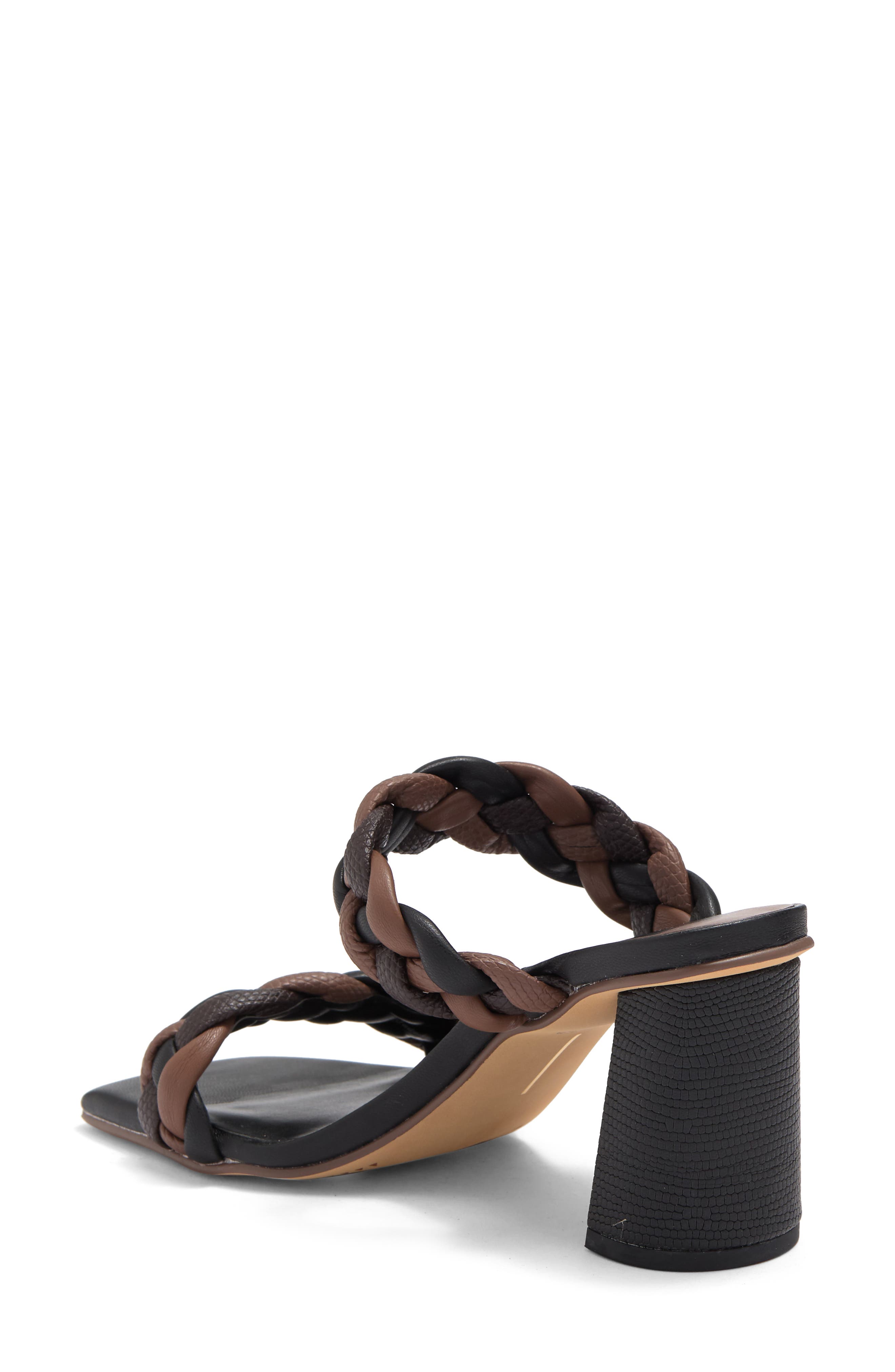 Paily Braided Heeled Sandal, Alternate, color, BLACK/ ESPRESSO STELL