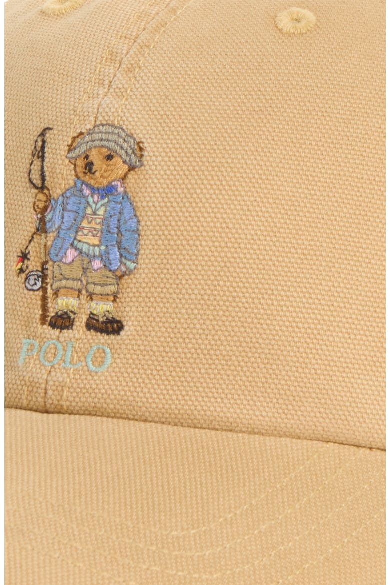 Kids' Polo Bear Adjustable Cotton Canvas Baseball Cap, Alternate, color, TAN