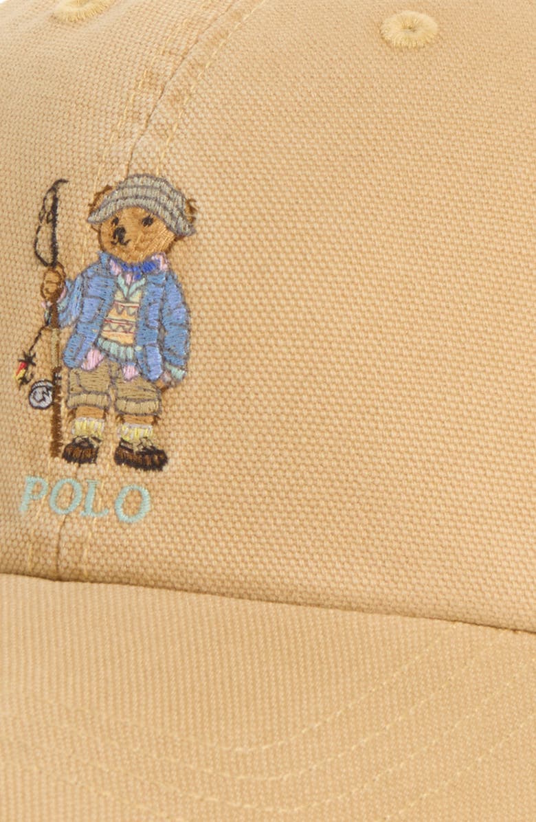 Polo Ralph Lauren Kids' Polo Bear Adjustable Cotton Canvas Baseball Cap, Alternate, color, Tan