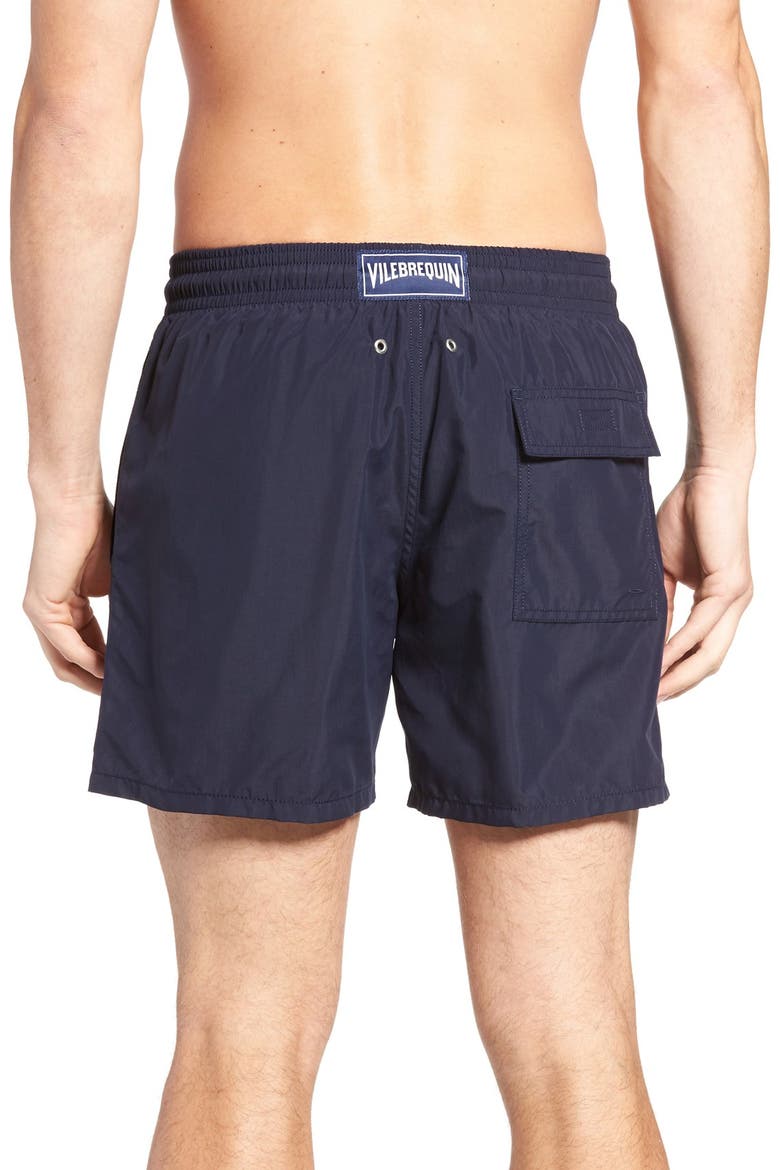 Men's Solid Swim Trunks, Alternate, color, NAVY