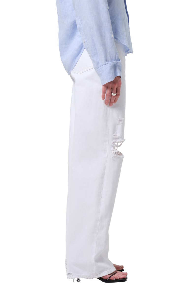 Ayla Ripped Baggy Wide Leg Jeans, Alternate, color, ZINC (WHITE)