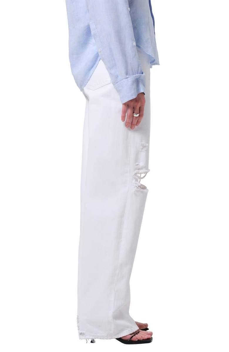 Citizens of Humanity Ayla Ripped Baggy Wide Leg Jeans, Alternate, color, Zinc (White)