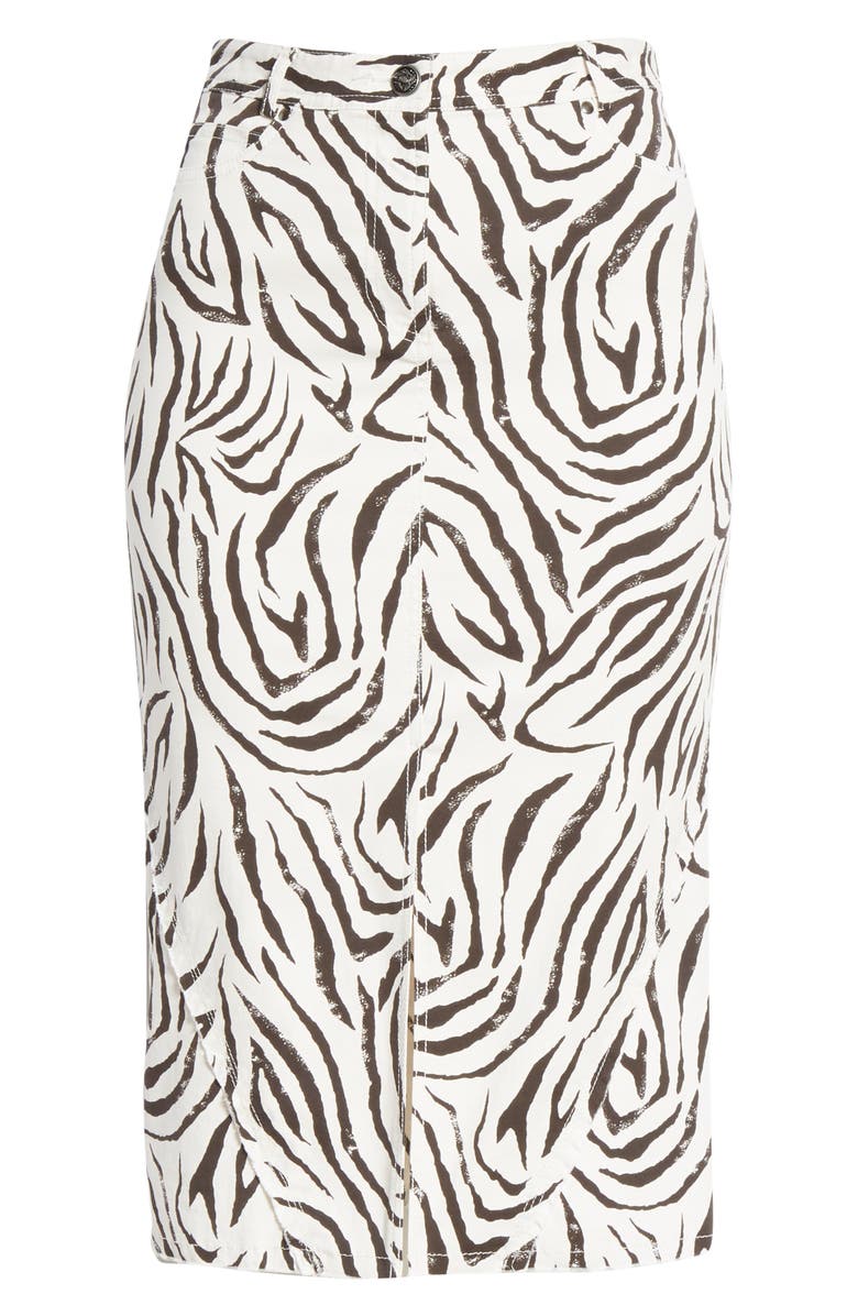 ATM Anthony Thomas Melillo Zebra Print Denim Skirt, Alternate, color, 