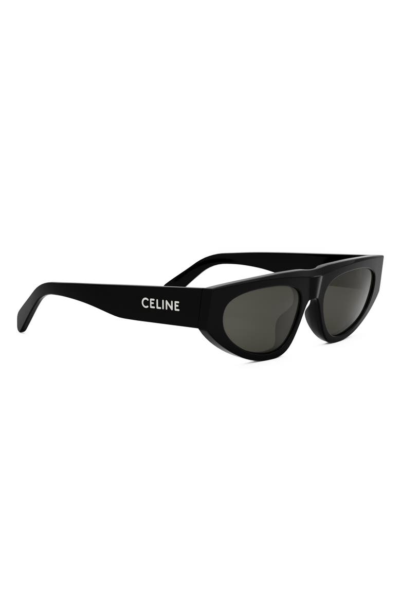 CELINE Monochroms 55mm Geometric Sunglasses, Alternate, color, Shiny Black / Smoke