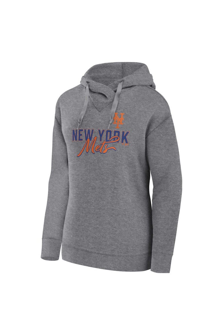 Women's Profile Heather Gray New York Mets Plus Size Pullover Hoodie, Alternate, color, Heather Gray