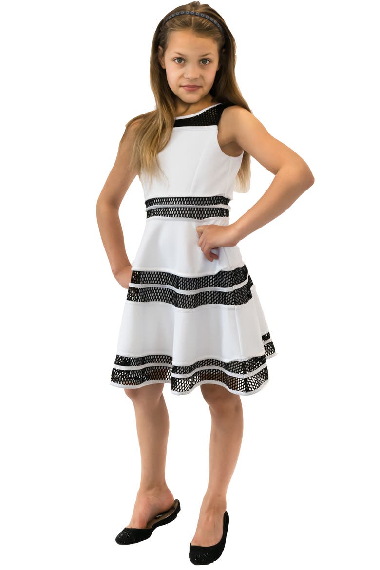 Sleeveless Skater Dress, Alternate, color, WHITE