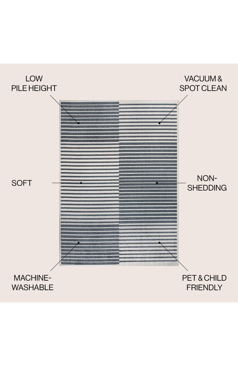 JONATHAN Y Shutter Minimalist Striped Plaid Machine-Washable Area Rug, Alternate, color, Dark Gray/Cream