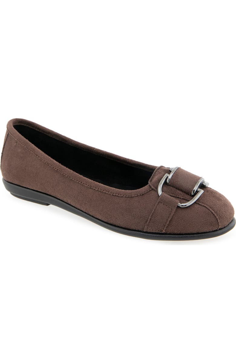 Aerosoles Bentley Ballet Flat, Main, color, Java Faux Suede