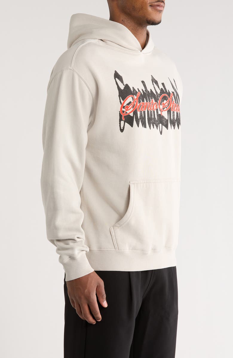 SANTO STUDIO Script Logo Cotton Fleece Hoodie, Alternate, color, Off-White