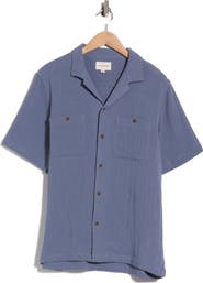 Lucky Brand Textured Cotton Camp Shirt