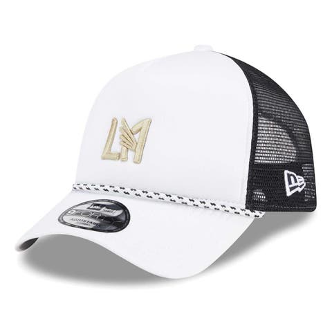Men
s New Era White/Black LAFC Court Sport Foam A-Frame 9FORTY Adjustable Trucker Hat