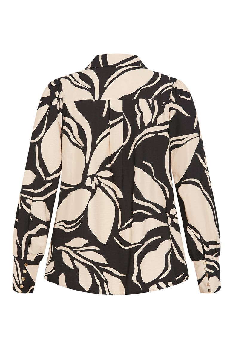 Rosabella Floral Button-Up Shirt, Alternate, color, MONO PRINT
