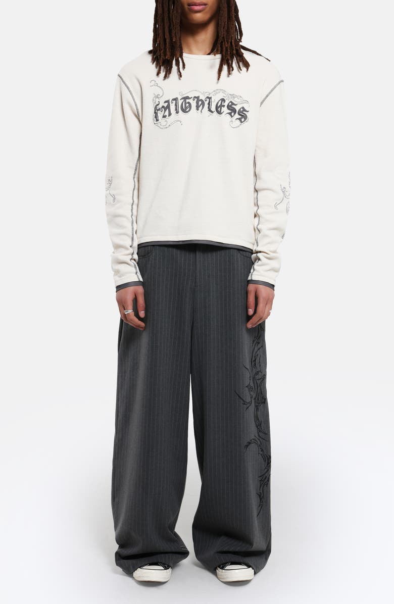 JADED LONDON Goliath Gothic Pinstripe Oversize Pants, Alternate, color, Grey