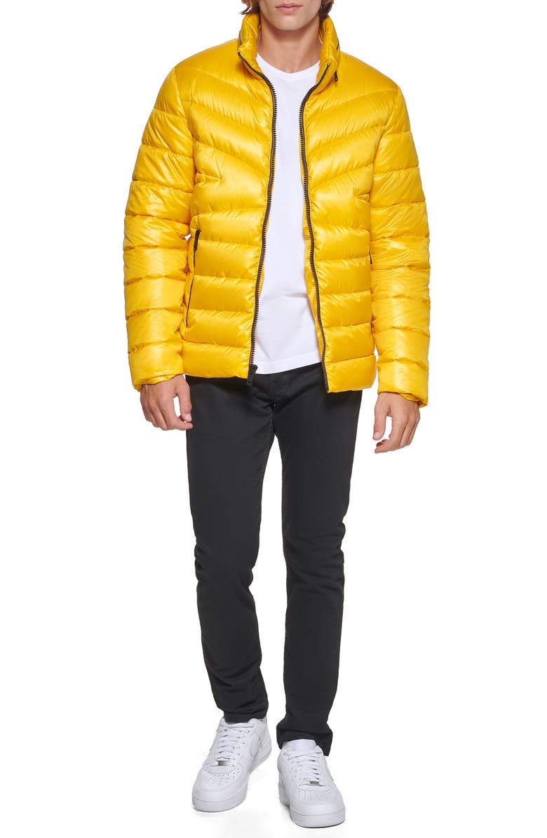 Kenneth Cole Quilted Packable Puffer Jacket, Alternate, color, Yellow