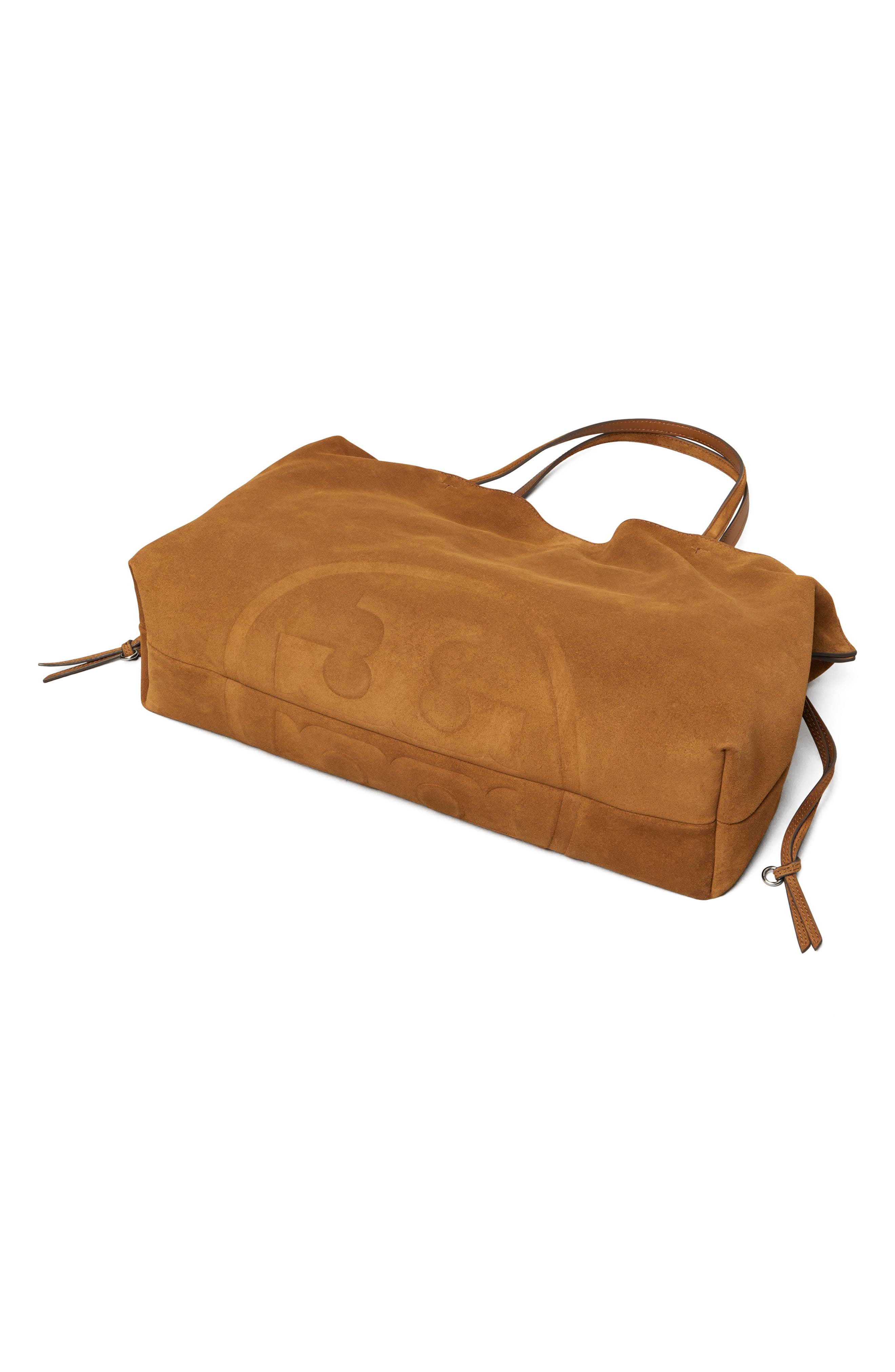 Ella Suede Drawstring Tote, Alternate, color, CARAMEL