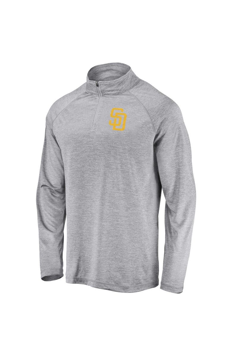 FANATICS Men's Fanatics Branded Gray San Diego Padres Primary Logo Quarter-Zip Raglan Jacket, Alternate, color,