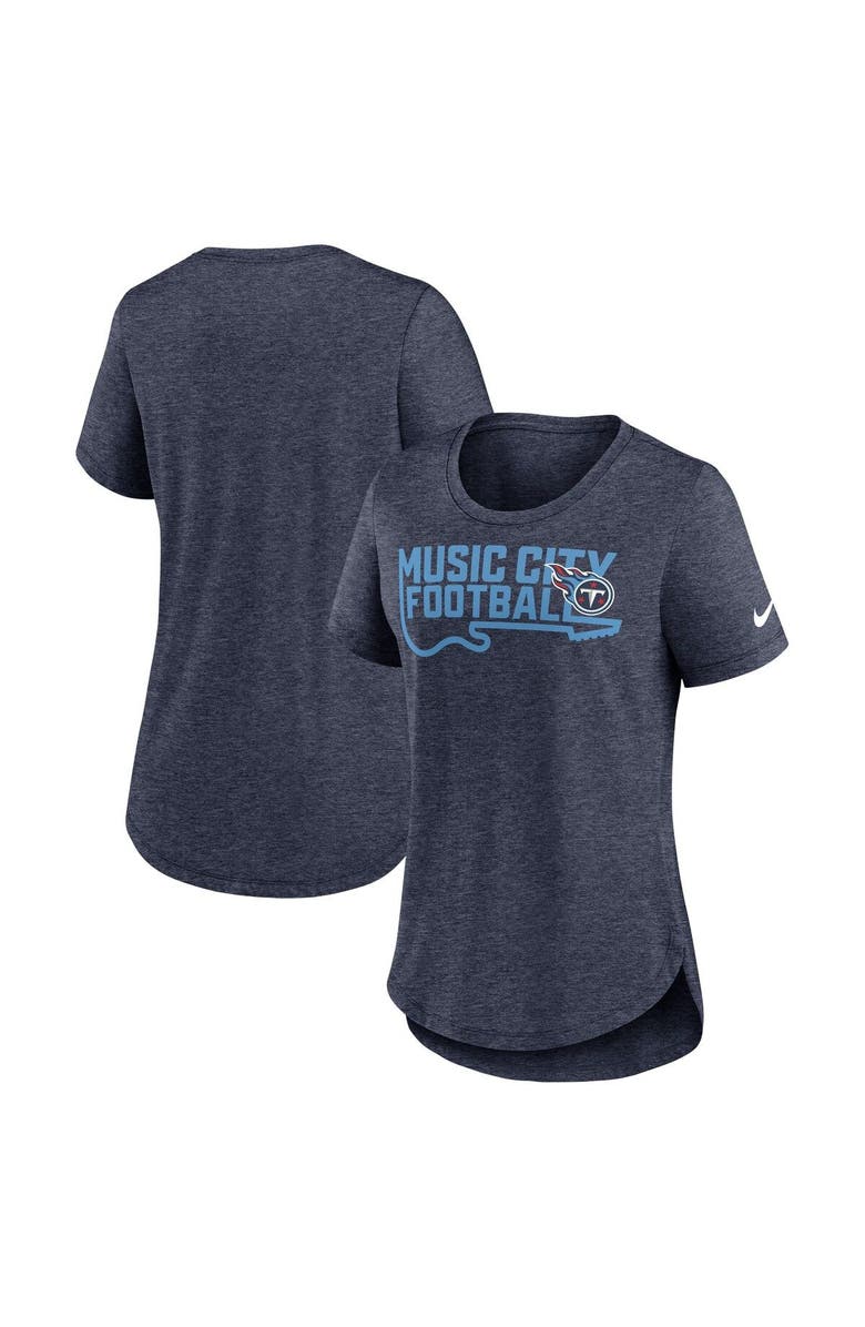 Nike Women's Nike Heather Navy Tennessee Titans Local Fashion Tri-Blend T-Shirt, Main, color, Heather Navy