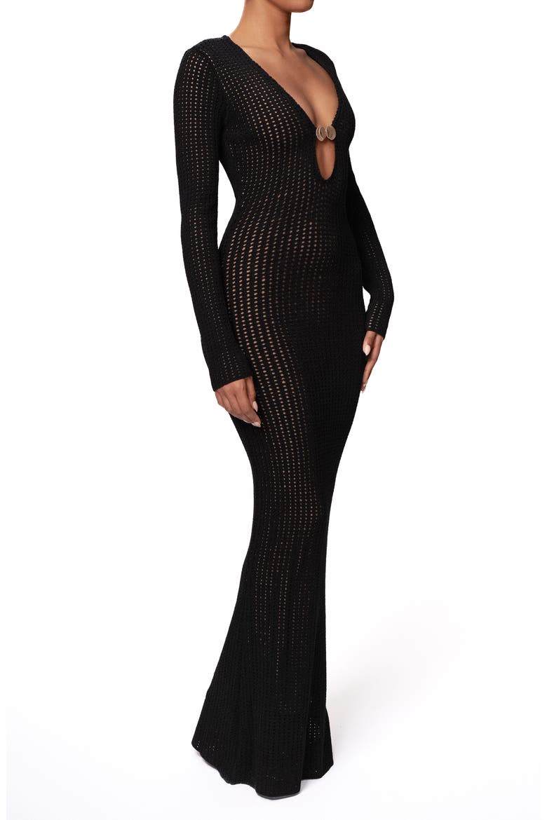 Sol Long Sleeve Sweater Dress, Alternate, color, BLACK