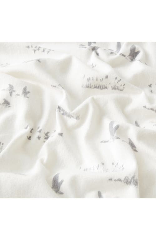 Eddie Bauer Geese Meadow Cotton Flannel Sheet Set In Light Beige