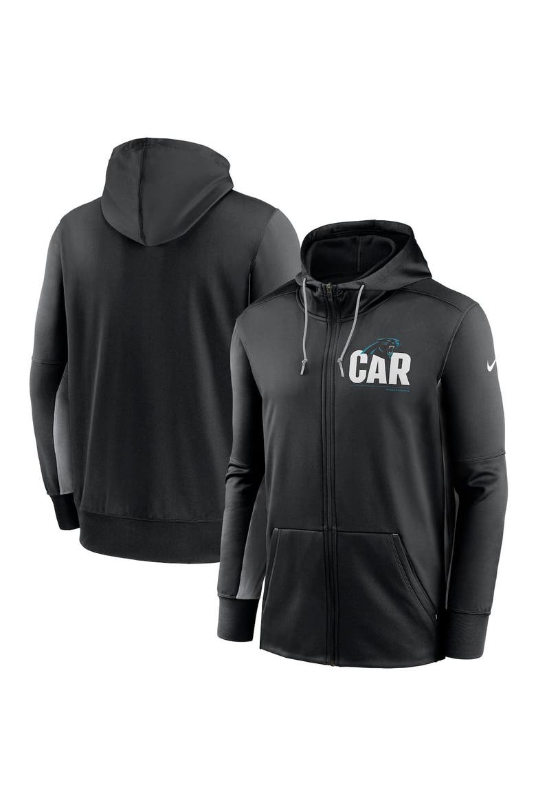 Men's Nike Black/Gray Carolina Panthers Mascot Performance Full-Zip Hoodie, Main, color, Black