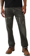 True Religion Ricky Logo Appliqué Straight Jeans