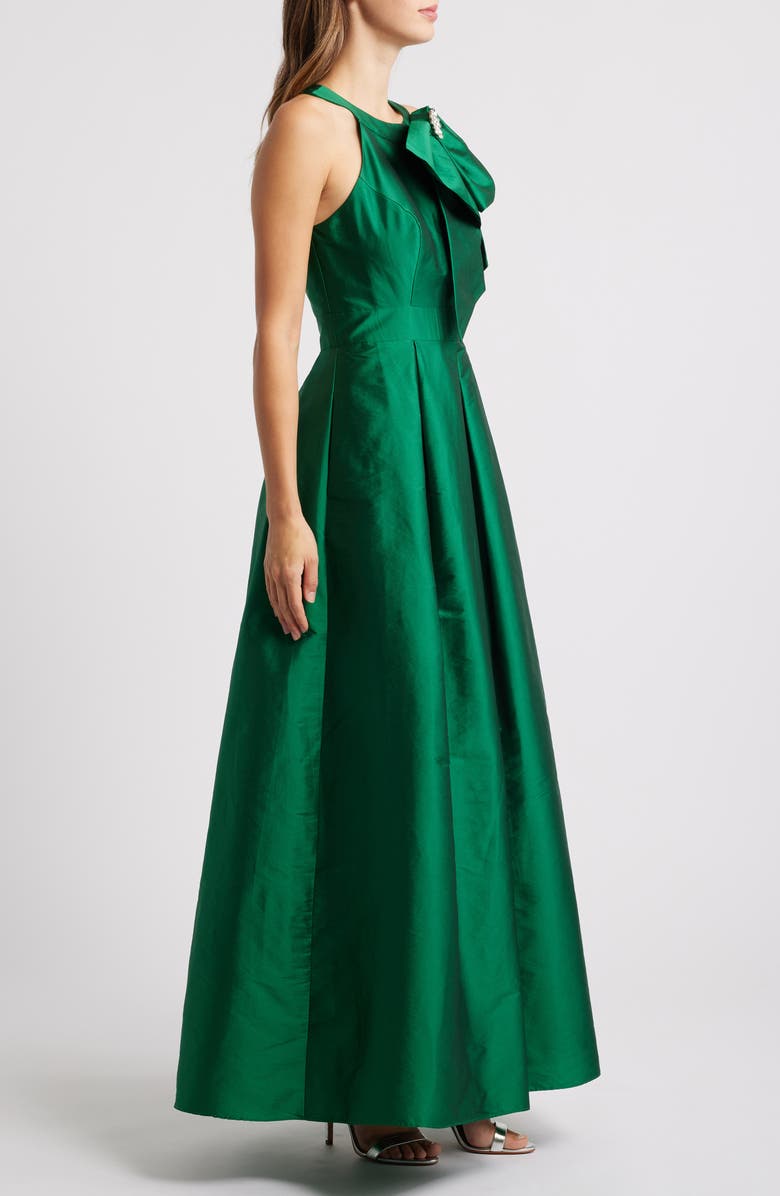 Eliza J Bow Mikado Ballgown, Alternate, color, Emerald