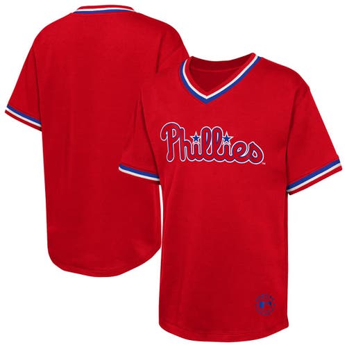 Outerstuff Kids'  Youth  Red Philadelphia Phillies Relief Pitcher V-neck T-shirt