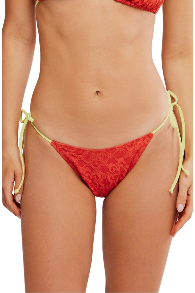 Mika Side Tie Bikini Bottoms, Main, color, PAPRIKA