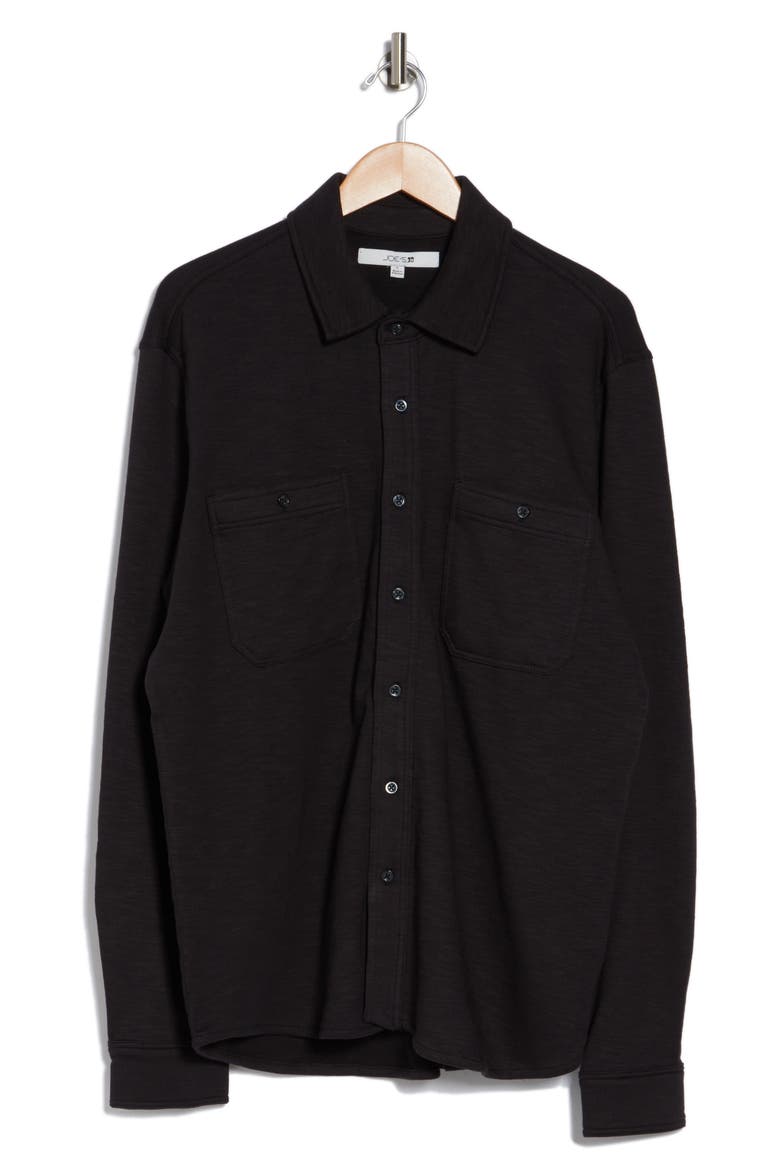 Knit Stretch Cotton Work Shirt, Alternate, color, BLACK