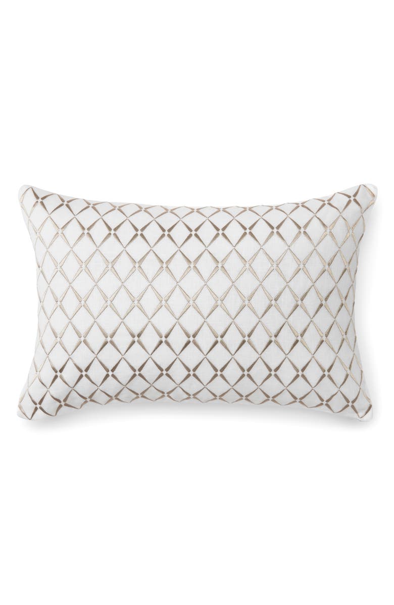 SFERRA Amaro Accent Pillow, Main, color, White/Taupe
