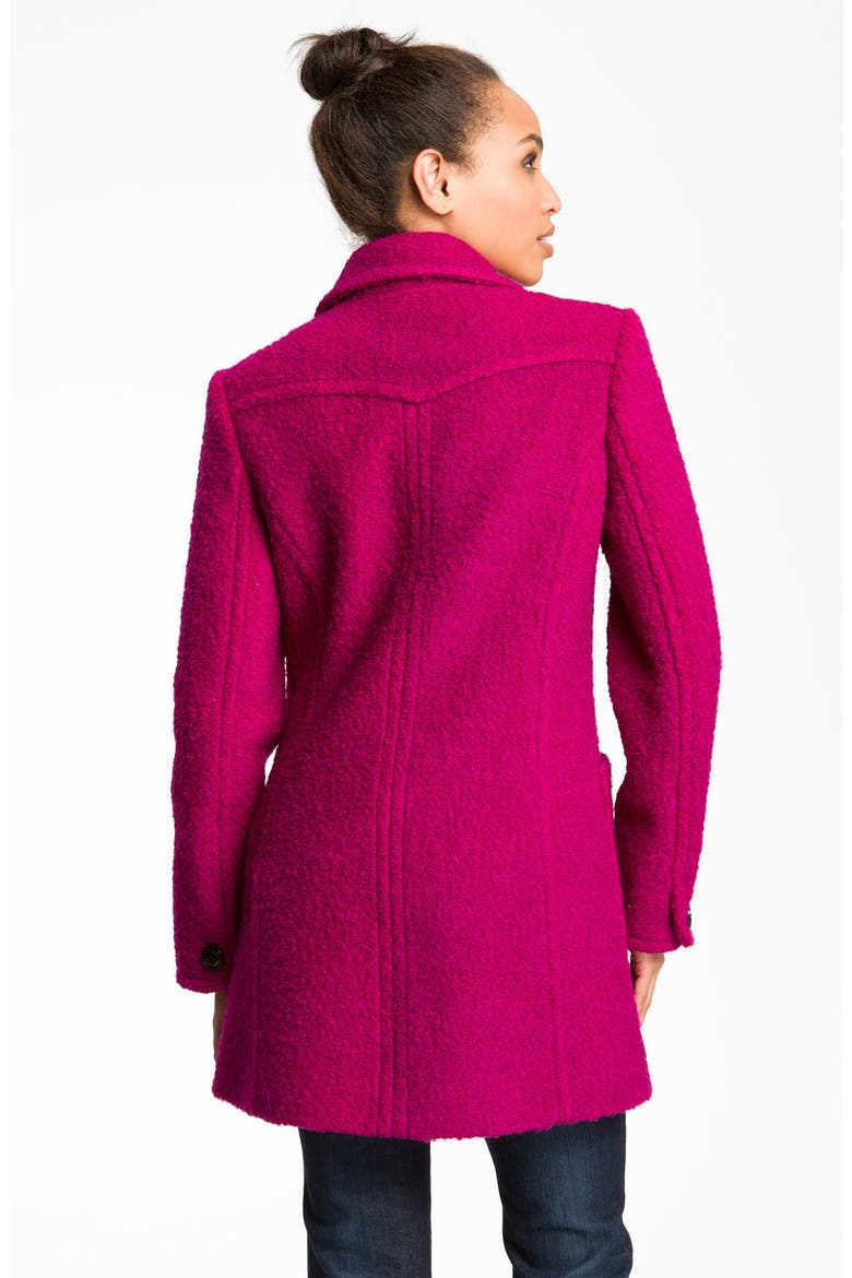 Double Breasted Coat, Alternate, color, FUCHSIA