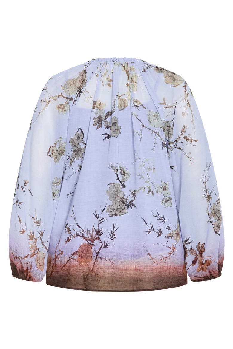 Love Border Print Top, Alternate, color, MOONLIT DUSK