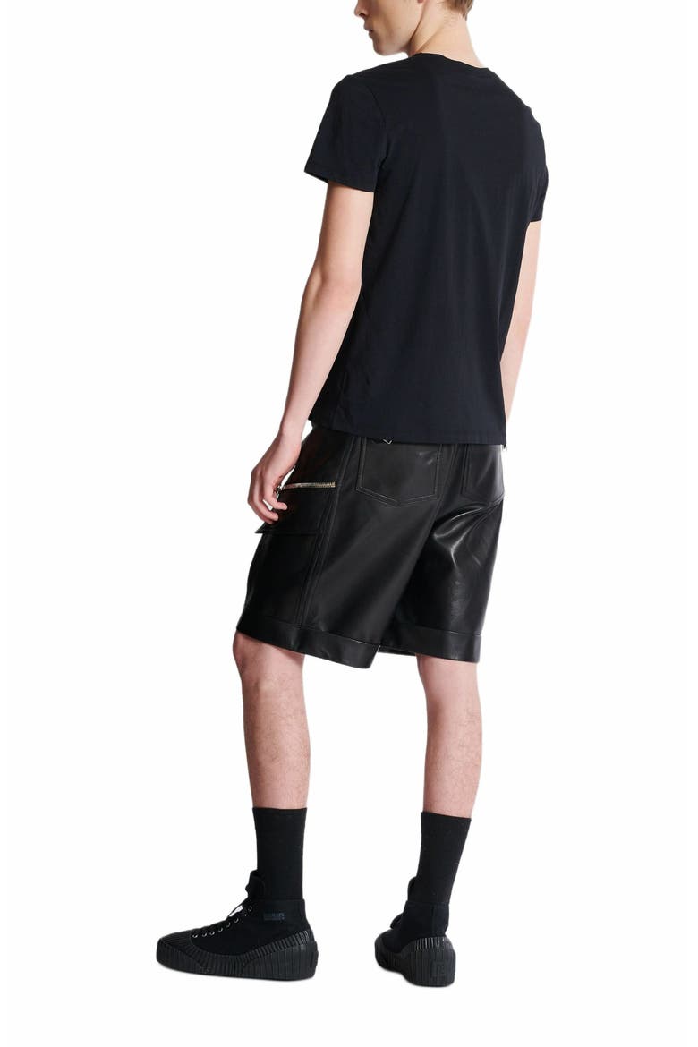 T-Shirt With Balmain Paris Print, Alternate, color, Black