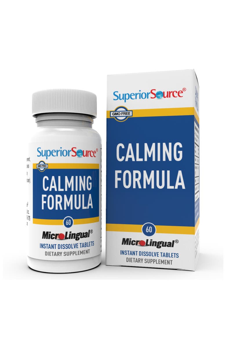 Calming Formula L-Theanine Melatonin 5-HTP MicroLingual Tablets, Main, color, White