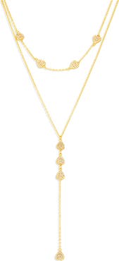 Mazin Jewels Pave Heart Lariat
