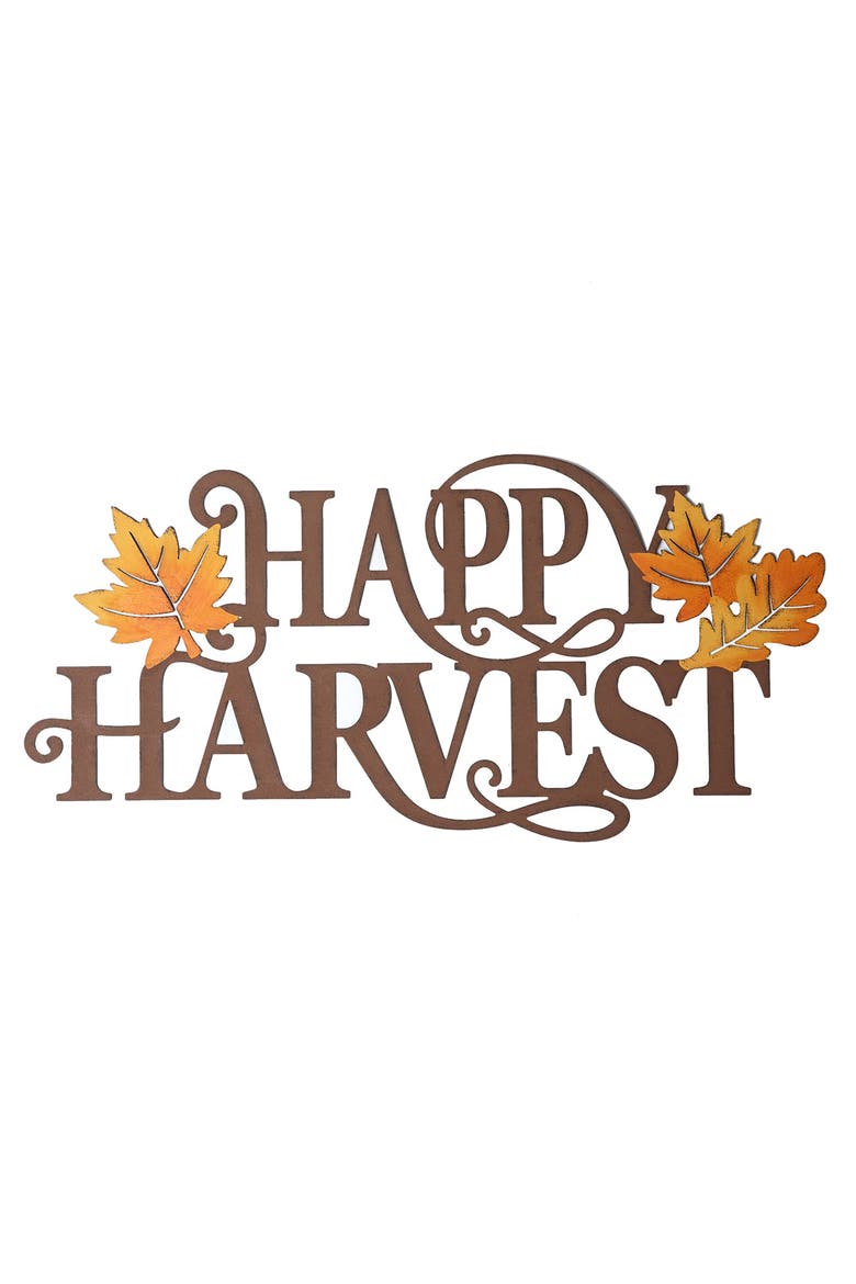 Metal HAPPY THANKSGIVING HAPPY FALL Wall Decor, Main, color, Brown