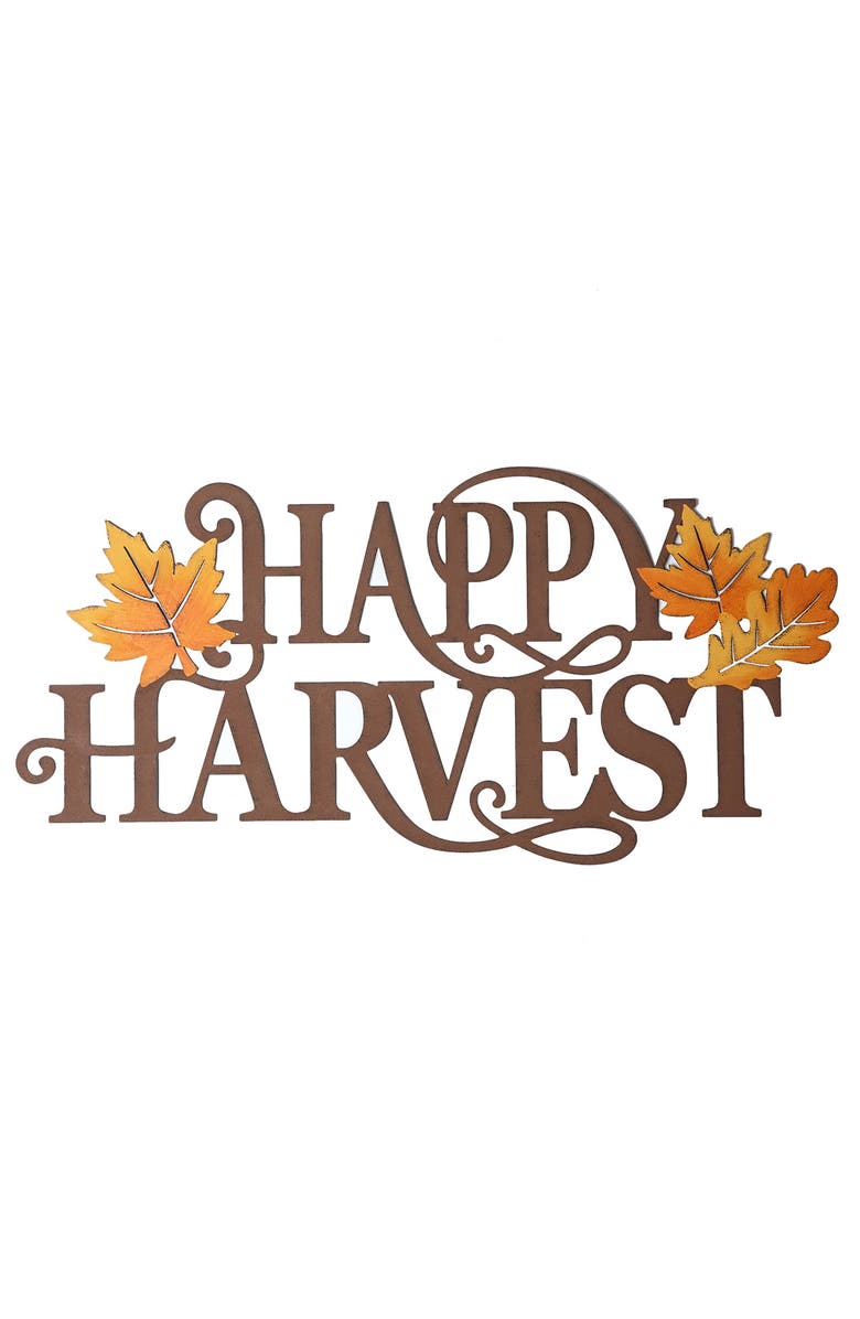 Glitzhome Metal HAPPY THANKSGIVING HAPPY FALL Wall Decor, Main, color, Brown