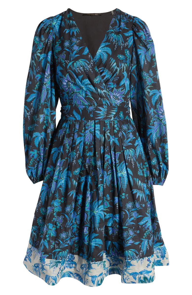 green emerald velvet dress Pink Tropical Floral Fit and Flare Dress main image 1