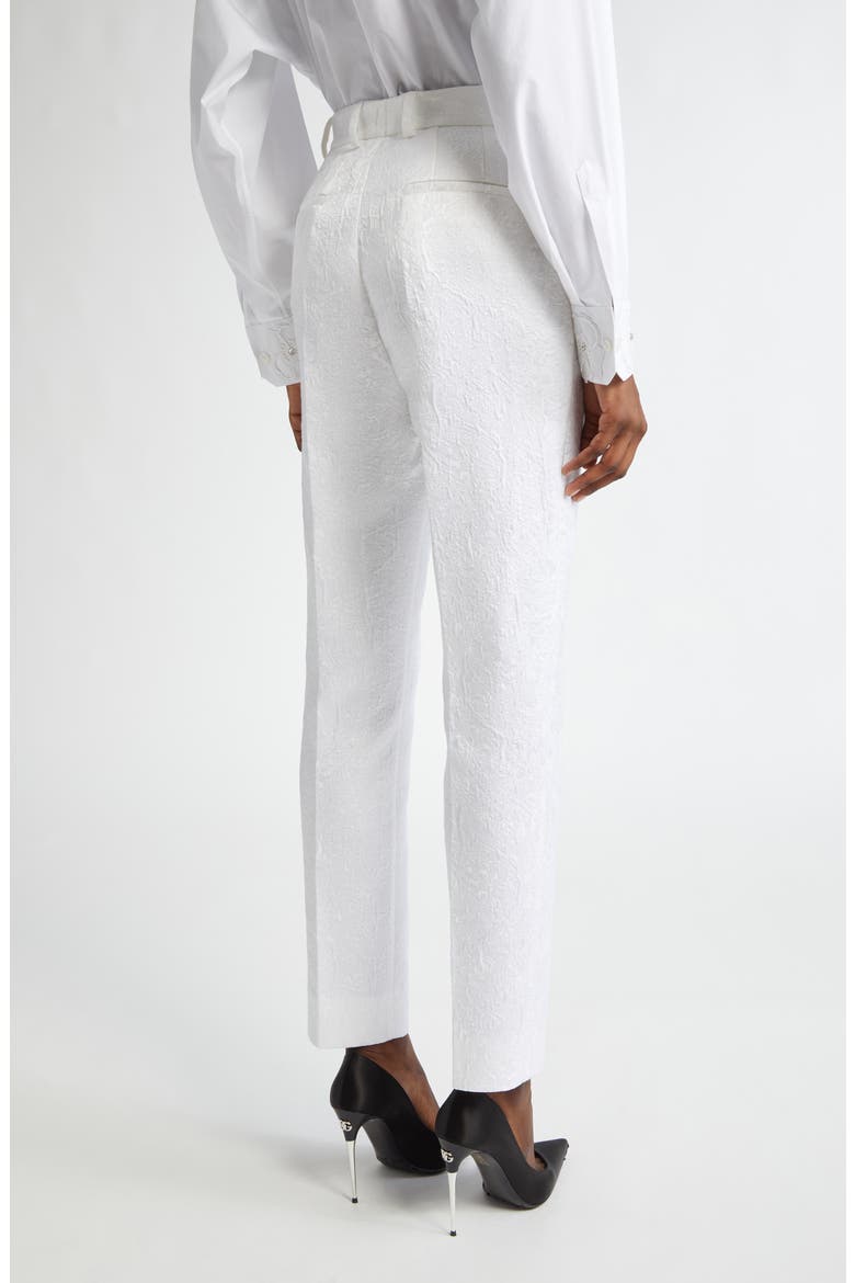 Brocade Skinny Pants, Alternate, color, W0800 BIANCO OTTICO