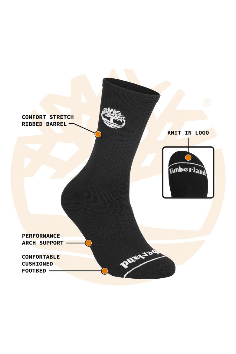 6-Pack Cushion High Quarter Length Socks, Alternate, color, BLACK MULTI