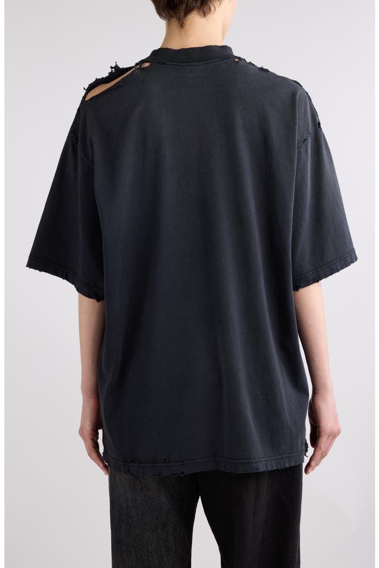 Paris Liberty Medium Fit Distressed Cotton Graphic T-Shirt, Alternate, color, FADED BLACK