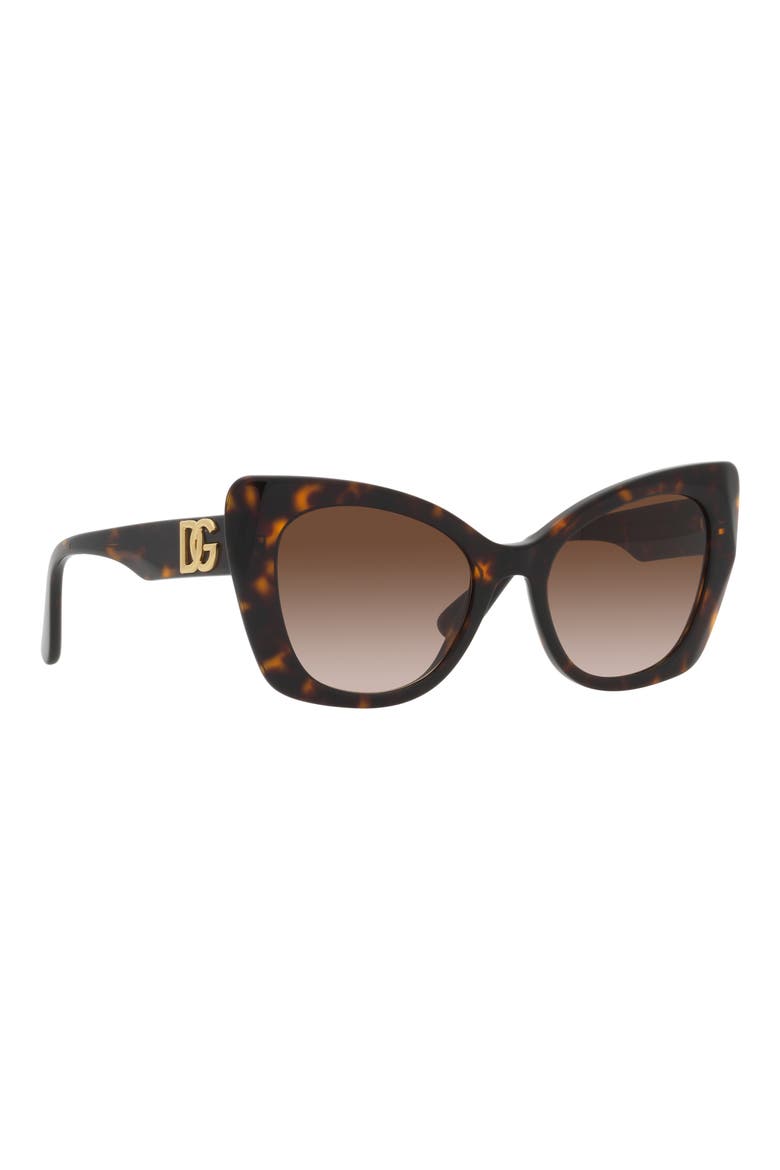 53mm Gradient Butterfly Sunglasses, Alternate, color, HAVANA