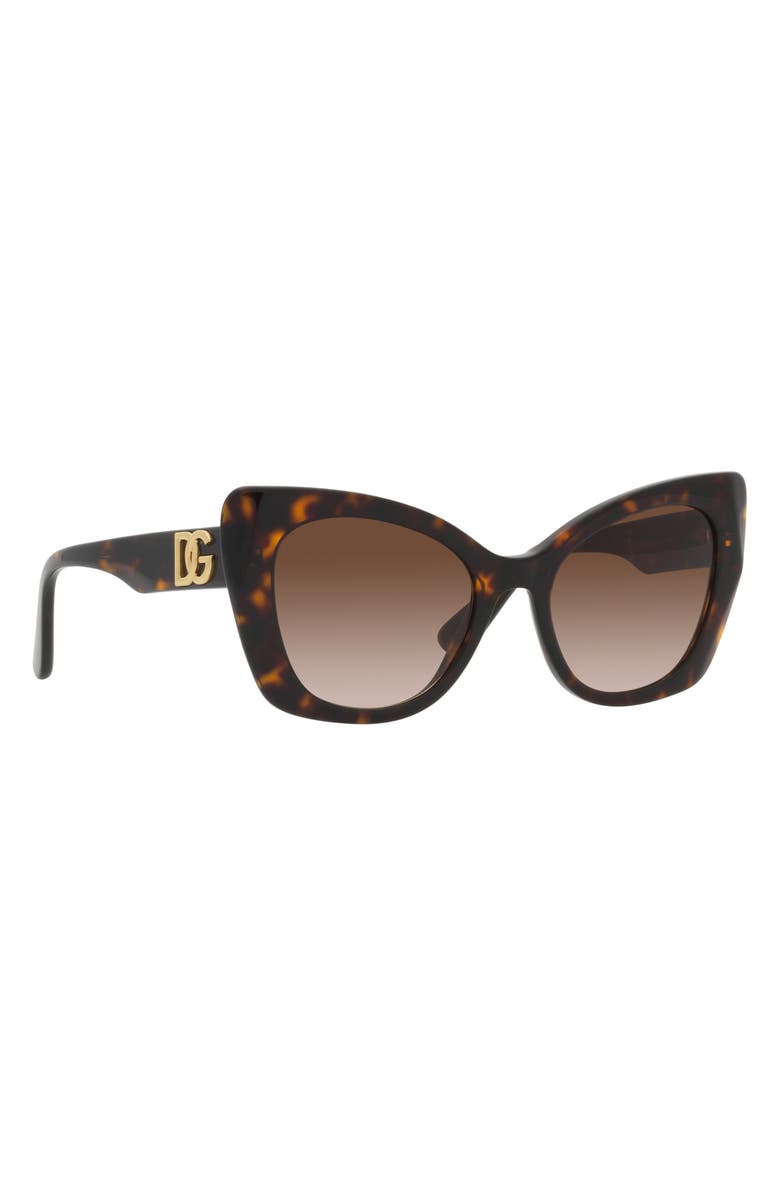 Dolce&Gabbana 53mm Gradient Butterfly Sunglasses, Alternate, color, Havana