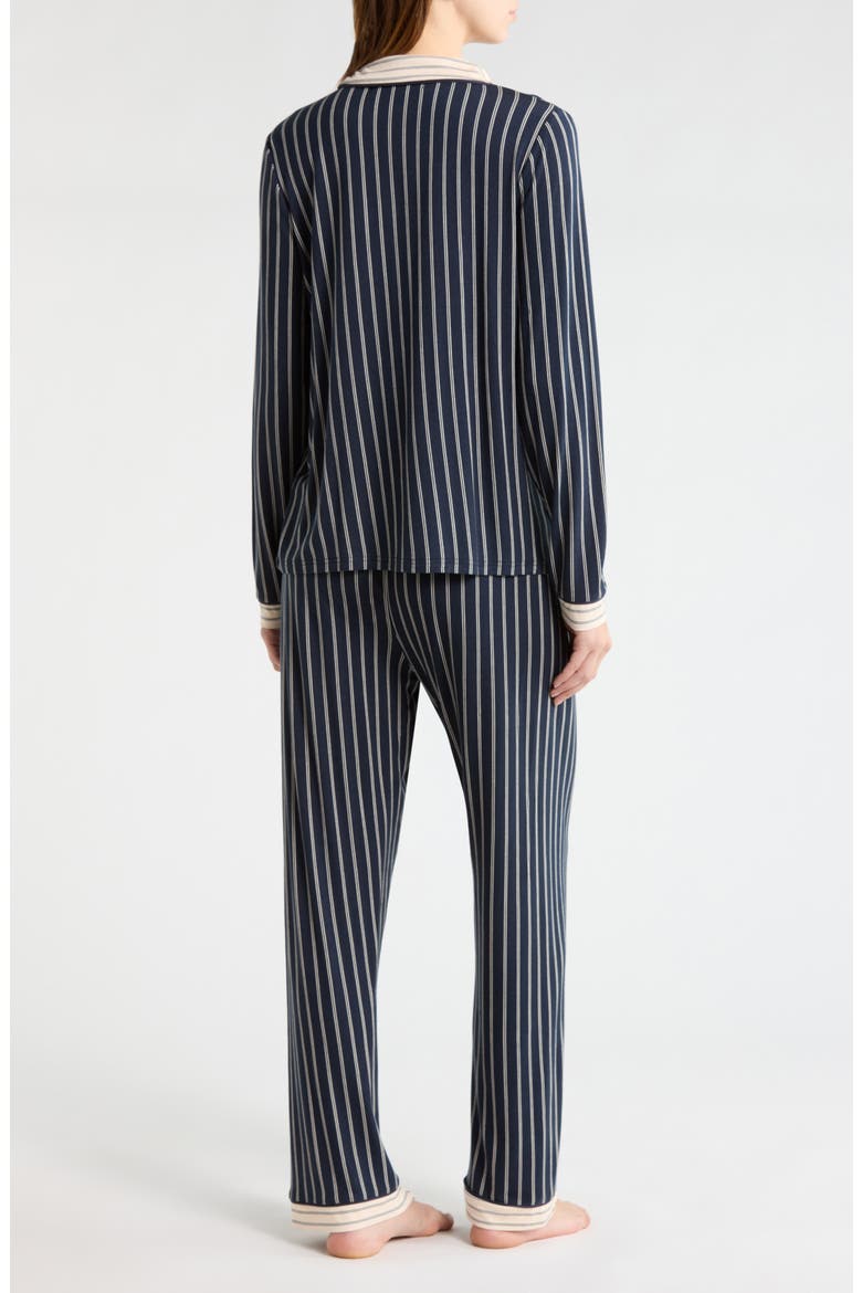 Stripe Pocket Pajamas, Alternate, color, BLUE/ CREAM STRIPE