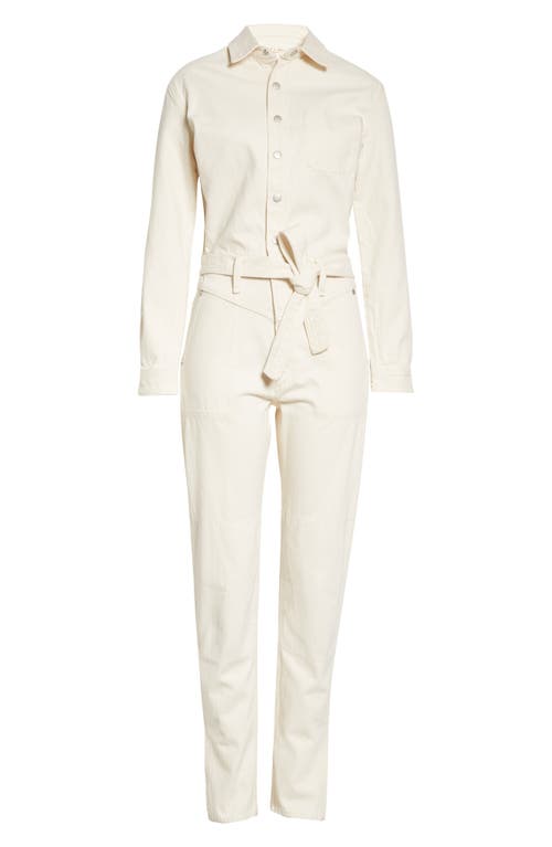 Rag & Bone Mia Tie Waist Jumpsuit In Ecru