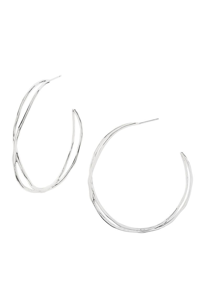 'Isla' Hoop Earrings, Main, color, SILVER
