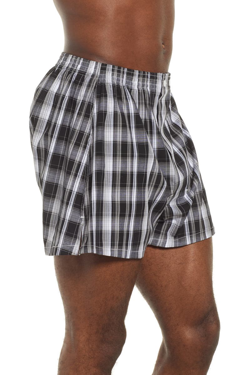 Nordstrom 3-Pack Classic Fit Boxers, Alternate, color, Black- White Plaid Pack
