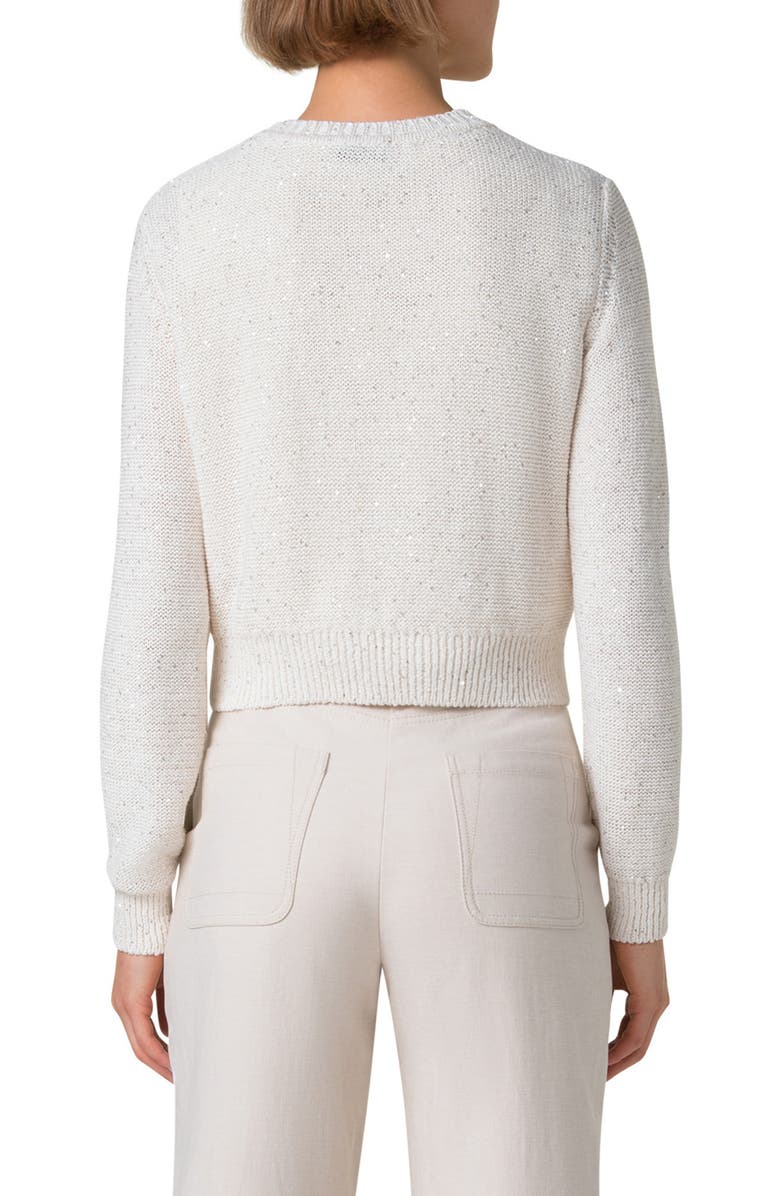 Akris Microsequin Linen Blend Cardigan, Alternate, color,