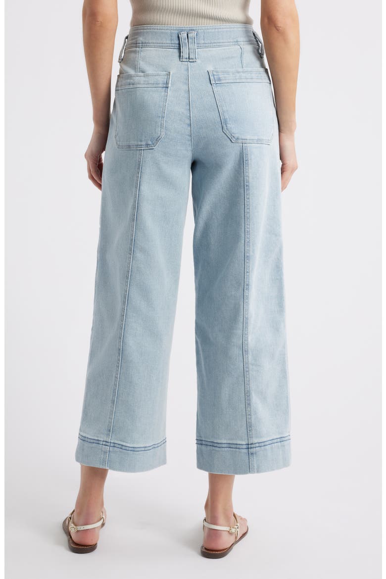 Skyrise Cotton Crop Wide Leg Utility Pants, Alternate, color, LIGHT BLUE